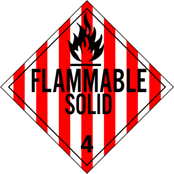 Flammable Solid Magnetic Hazmat Placard