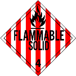 Flammable Solid Rigid Vinyl Worded Placard