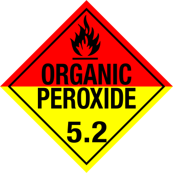 Organic Peroxide E-Z Peel Vinyl Worded Placard