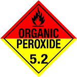 Organic Peroxide E-Z Peel Vinyl Worded Placard