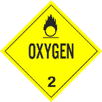 Oxygen Permanent Vinyl Worded Placard