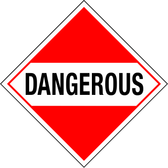 Dangerous Worded Magnetic Hazmat Placard