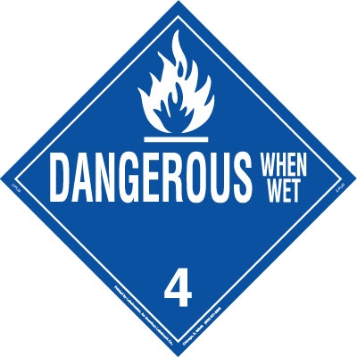 Dangerous When Wet Magnetic Hazmat Placard