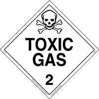Toxic Gas Magnetic Worded Placard