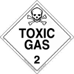 Toxic Gas Magnetic Worded Placard