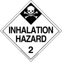 Inhalation Hazard Tagboard Worded Placard Class 2