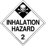 Inhalation Hazard Rigid Vinyl Worded Placard Class 2