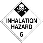 Inhalation Hazard Rigid Vinyl Worded Placard Class 6