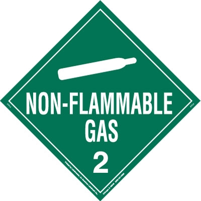 Non-Flammable Gas Rigid Vinyl Worded Placard