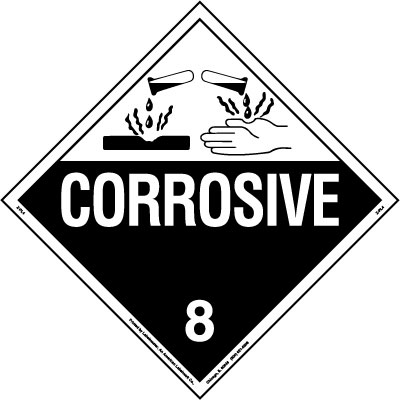 Corrosive Magnetic Hazmat Placard