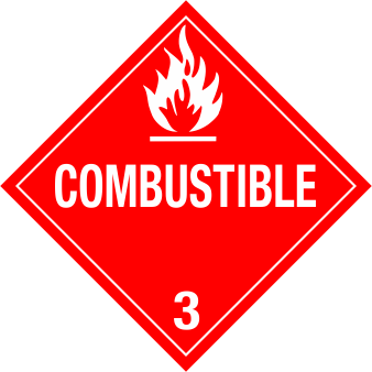 Combustible Liquid Magnetic Worded Placard