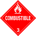Combustible Liquid Removable Vinyl Worded Placard