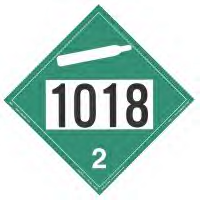 UN 1018 Non Flammable Gas Placard, Vinyl