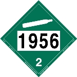 UN 1956 Non Flammable Gas Placard, Removable Vinyl