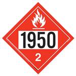 UN 1950 Flammable Gas Placard, Removable Vinyl