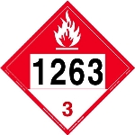 UN 1263 Combustible Liquid Placard, Removable Vinyl