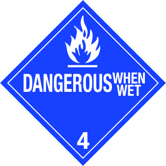 Dangerous When Wet Permanent Vinyl Worded Placard