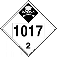 UN 1017 Toxic Gas Placard, Tagboard