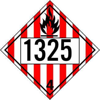 UN 1325 Flammable Solid Placard, Tagboard