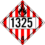 UN 1325 Flammable Solid Placard, Removable Vinyl