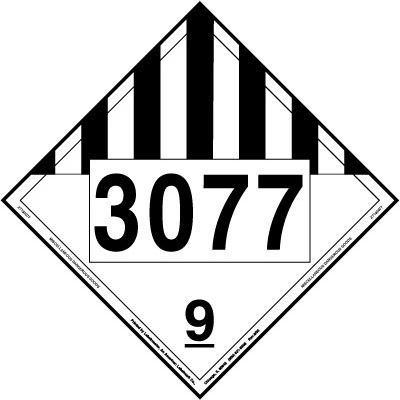 Miscellaneous Dangerous Goods Placard UN 3077, Tagboard