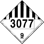 Miscellaneous Dangerous Goods Placard UN 3077, Tagboard