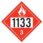 Flammable Liquid Placard UN 1133, Removable Vinyl