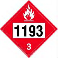 UN 1193 Flammable Liquid Placard, Tagboard