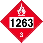 Flammable Liquid Placard UN 1263, Removable Vinyl