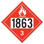 Flammable Liquid Placard UN 1863, Removable Vinyl