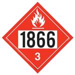 UN 1866 Flammable Liquid Placard, Tagboard