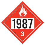 Flammable Liquid Placard UN 1987, Rigid Vinyl