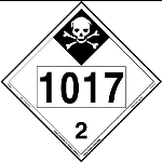UN 1017 Inhalation Hazard Placard, Permanent Vinyl