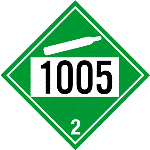 Non Flammable Gas Placard UN 1005, Removable Vinyl