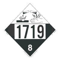 UN 1719 Corrosive Placard, Tagboard