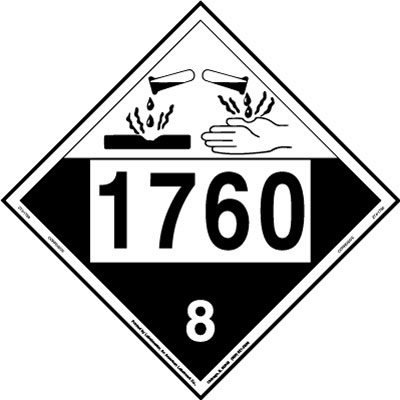 Corrosive Placard UN 1760, Tagboard