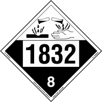 UN 1832 Corrosive Placard, Tagboard