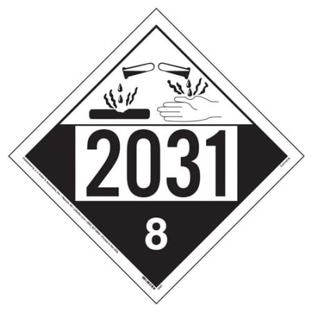 UN 2031 Corrosive Placard, Tagboard