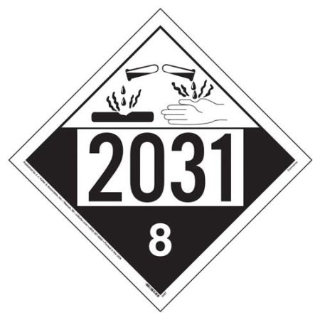 UN 2031 Corrosive Placard, Removable Vinyl