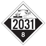 UN 2031 Corrosive Placard, Removable Vinyl