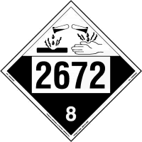 UN 2672 Corrosive Placard, Tagboard