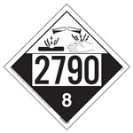 UN 2790 Corrosive Placard, Tagboard