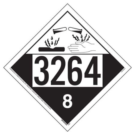 Corrosive Placard UN 3264, Tagboard