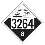 Corrosive Placard UN 3264, Removable Vinyl