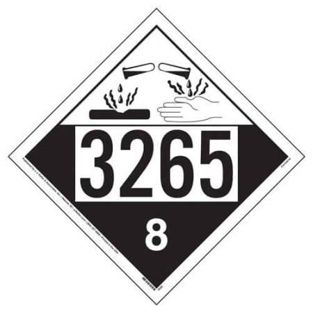 UN 3265 Corrosive Stock Placard, Tagboard