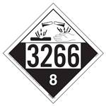 UN 3266 Corrosive Placard, Tagboard