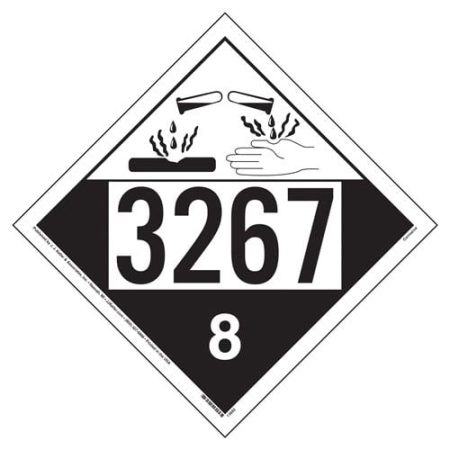 UN 3267 Corrosive Placard, Tagboard