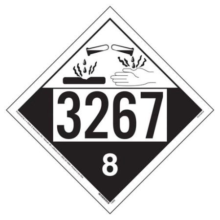 UN 3267 Corrosive Placard, Removable Vinyl