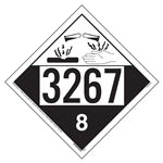 UN 3267 Corrosive Placard, Removable Vinyl