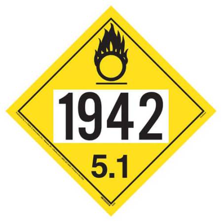 UN 1942 Oxidizer Placard, Tagboard